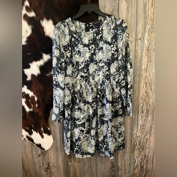 Club Monaco | Dresses | Club Monaco Size 4 Delaynee Dress Navy Multi Long  Sleeve Lined | Poshmark